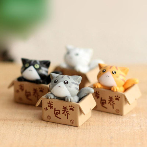 Miniature Garden In A Box Decorative Cat