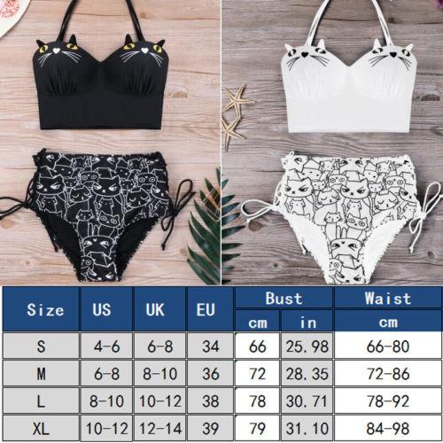 Cute Cat Faces Bikini Swimwear