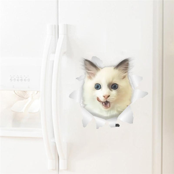 3D Cat Wall/Toilet Vinyl Decal Wall Sticker