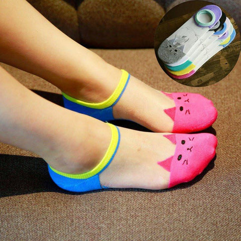 Cute Cat Face Low Cut Ankle Socks