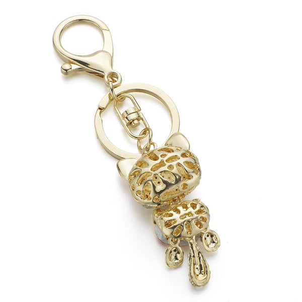 Rhinestone Cat Keychain