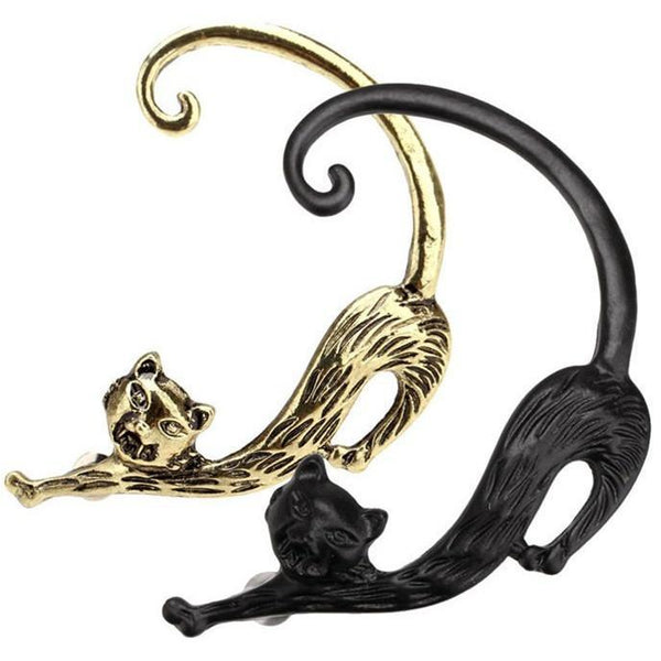 Vintage Cat Tail Ear Ring Stud