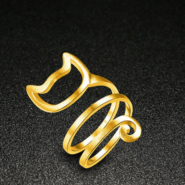 Cat Shaped Wrap Around Ring