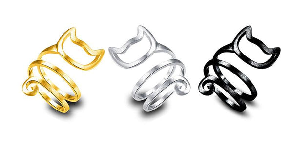Cat Shaped Wrap Around Ring