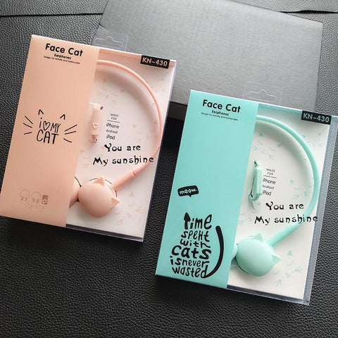 Cute Cat Stereo Earphones