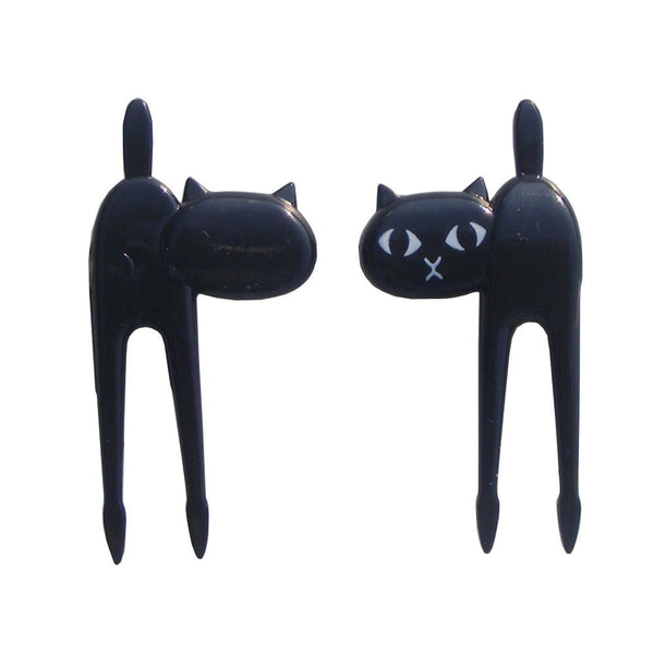 6 Piece Little Black Cat Fruit Forks