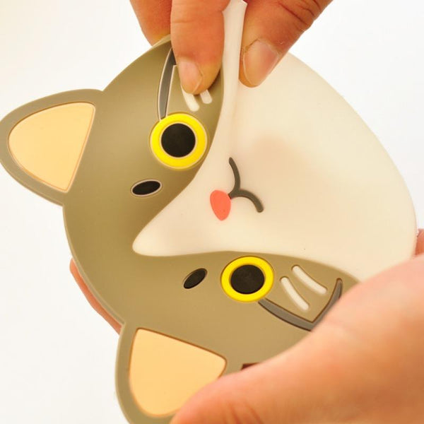 Cute Cat Silicone Coasters for Cups