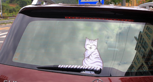 Funny Cat Window Decal - Wiper Blade Sticker