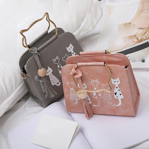 5 Cat Friends Hand/Shoulder Bag