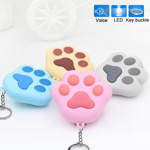 Cute Cat Paw LED Keychain with Sound