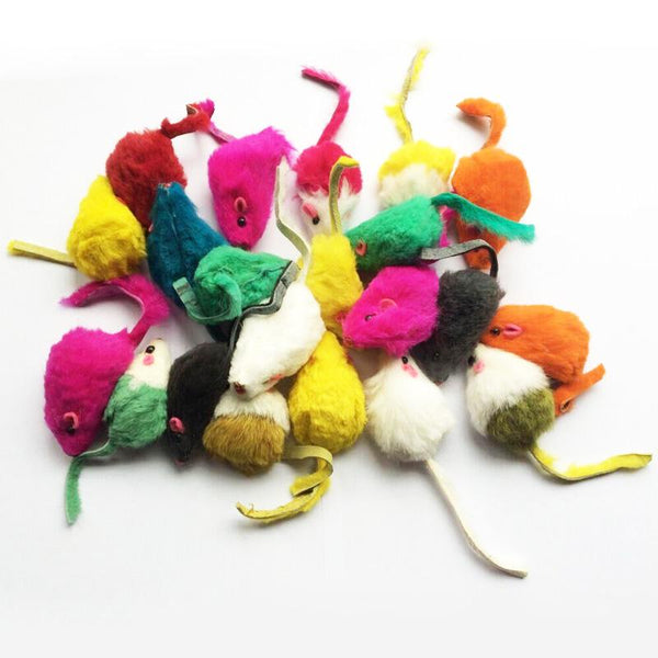 10 Rainbow Mice Cat Toys