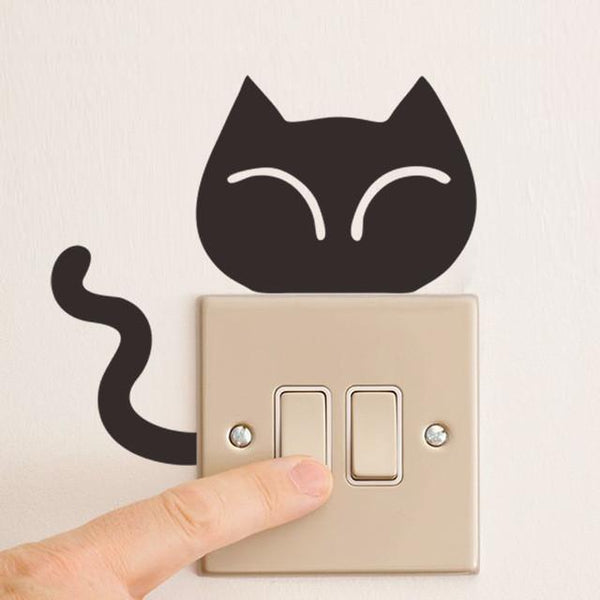 Cute Cat Wall Light Switch Decals