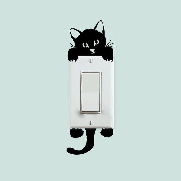 Cute Cat Wall Light Switch Decals