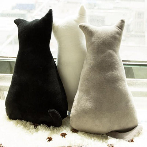 Cat Shaped Plush Throw Pillow