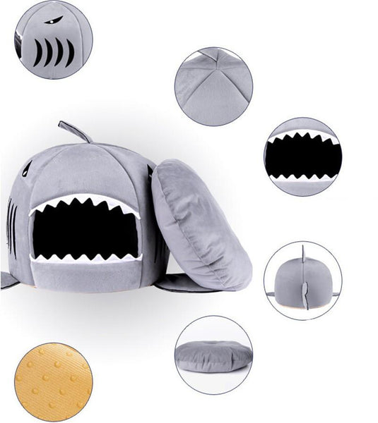 Soft And Cuddly Shark Cat Bed