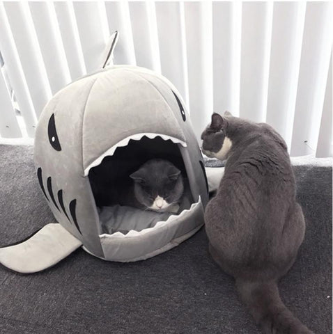 Soft And Cuddly Shark Cat Bed
