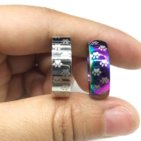 Rainbow Paw Memorial Ring: In Memory Of Your Kitty