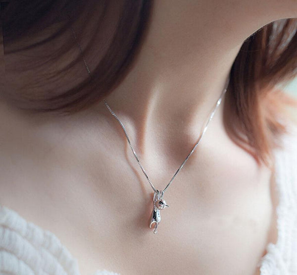 Hanging Kitty Pendant Necklace