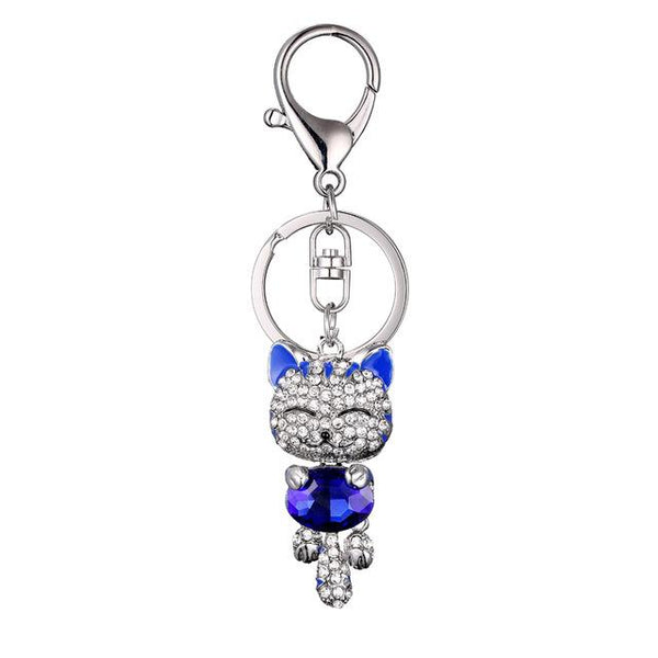 Rhinestone Cat Keychain
