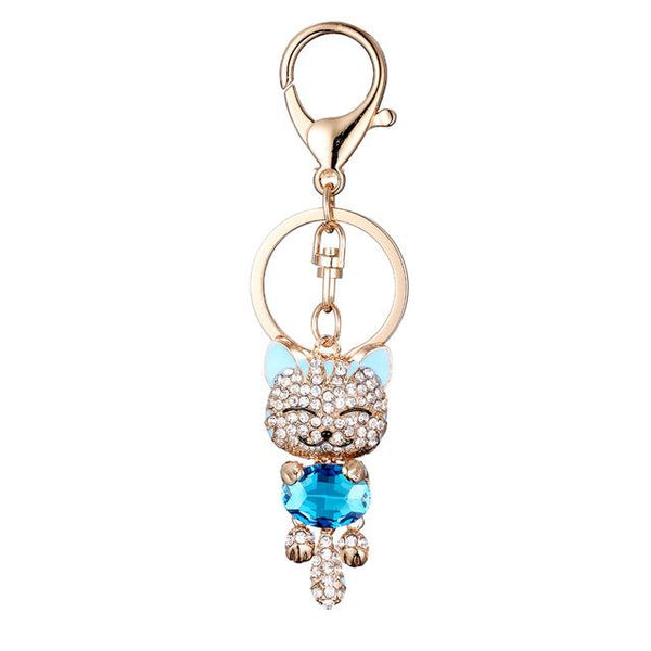 Rhinestone Cat Keychain