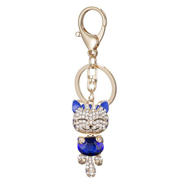 Rhinestone Cat Keychain