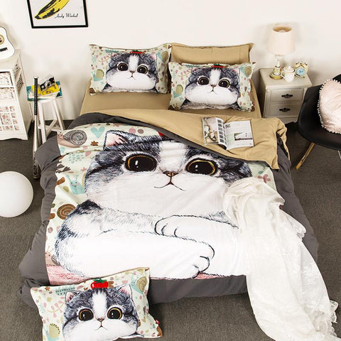 Cat Print Bedding Set