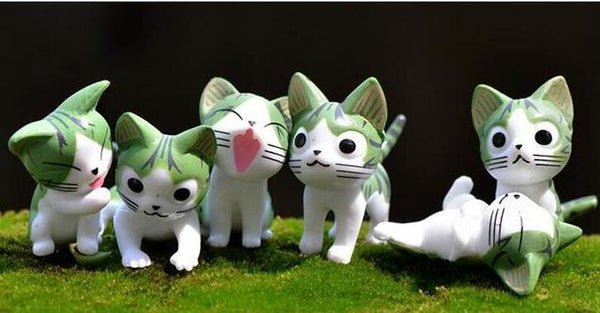 Miniature Home Decorative Anime Cats 6 Pieces