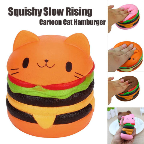 Squishy Cat Hamburger Stress Relief Toy