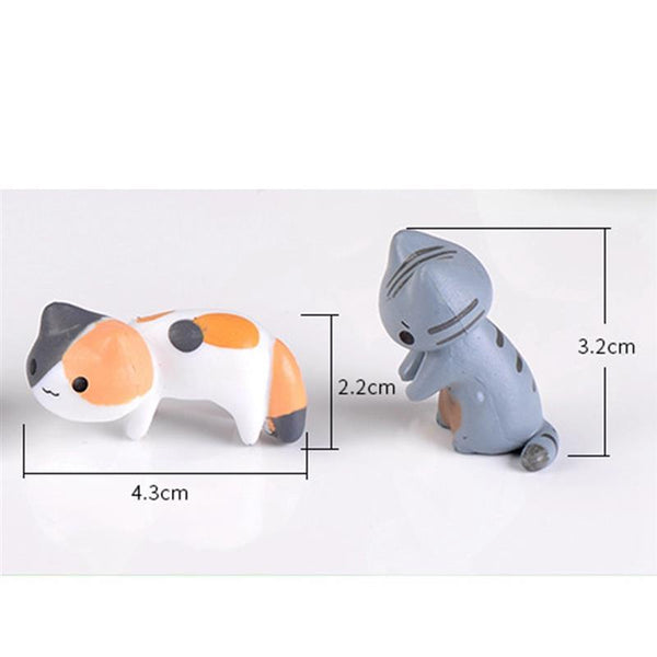 Miniature Fairy Garden Decorative Cats 6 Pieces