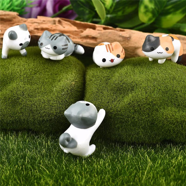Miniature Fairy Garden Decorative Cats 6 Pieces