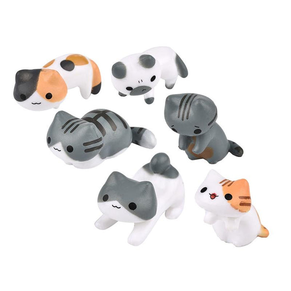 Miniature Fairy Garden Decorative Cats 6 Pieces