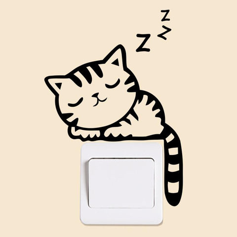 Cute Cat Wall Light Switch Decals
